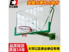 现货铁板钢化玻璃篮球板静电喷塑篮球架体育馆墙壁式篮球架图2