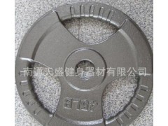 大孔铸铁烤漆杠铃片三孔手抓片哑铃健身器材运动用品体育用品批发图2
