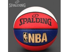 SPALDING官方旗舰店NBA经典红白蓝三色室内室外PU篮球74-655Y图2