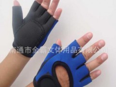 男女健身手套 半指透气防滑举重护手 运动器械训练加长护腕手套图2