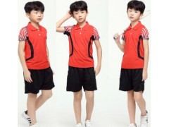 新款儿童乒乓球/羽毛球服运动套装小学生队服短袖夏装上衣图3