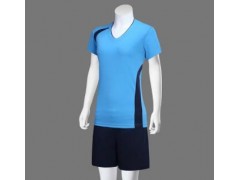 短袖排球服套装男女V领时尚个性夏季跑步运动服女排队服图3