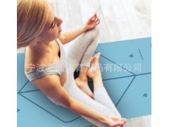 高档PU皮革热复合天然橡胶瑜伽垫 5mm高级专业级体位线土豪垫图2