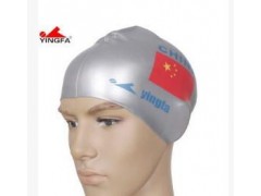 正品英发yingfa硅胶印花游泳帽 中国小国旗 防水防滑比赛训练泳帽图2