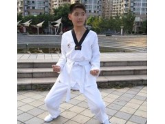 清语跆拳道服儿童春夏装条纹跆拳道服装 成人跆拳道服图3
