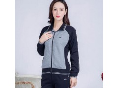 春季棉质女士两件套运动服 休闲中老年开衫卫衣加大码图3
