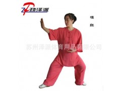泽派体育夏季棉加丝半袖太极服太极拳练功服装武术表演服女款短袖图2