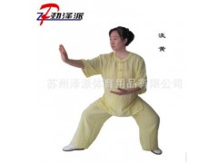 泽派体育夏季棉加丝半袖太极服太极拳练功服装武术表演服女款短袖图3