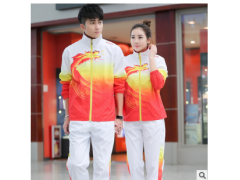 【厂家批发】春秋季运动套装情侣款优质龙纹印花体育运动服外套图2