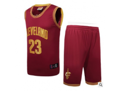 夏季NBA篮球服骑士队23号詹姆斯球衣V领刺绣运动户外套装男夏图2