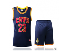 夏季NBA篮球服骑士队23号詹姆斯球衣V领刺绣运动户外套装男夏图3