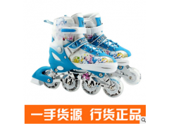 爆款速动溜冰鞋儿童单排轮9007套装全闪PU水果印花滑冰鞋批发图2