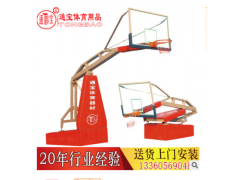 手动液压篮球架 户外球场收缩篮球架广州体育馆比赛移动球架批发图3