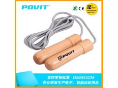 供应木柄防缠绕跳绳高速轴承木柄跳绳室内健身运动轴承木柄跳绳图2