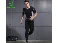 健身服男套装速干短袖夏季夜晨跑步紧身衣篮球裤训练运动服六件套图2