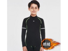 范斯蒂克男童加绒紧身衣长袖健身服运动跑步足球训练打底速干图2