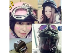 可爱哈雷头盔男 摩托车头盔女电动车安全帽夏季防晒防紫外线半盔图2