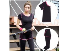 运动瑜伽服紧身上下套装夏季健身房跑步裤弹力胖妹妹MM新款两件图2