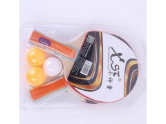 厂家批发小神童3321乒乓球拍送球套装中小学生娱乐正胶乒乓球拍图2