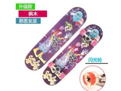 双面图案滑板 升级款上帝之手系列长板 防滑砂面枫木运动滑板供应图2