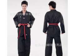 经典黑色跆拳道服 儿童 成人 跆拳道教练服 跆拳道特价跆拳道面料图2