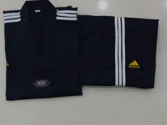 跆拳道服可印字全棉成人长袖教练服黑色比赛服儿童跆拳道服图3