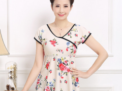 中老年妈妈泳衣女保守宽松大码分体游泳衣平角遮肚显瘦泡温泉c图2
