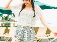 VICKI泳衣女士分体比基尼罩衫泳装四件套游泳衣图1