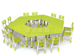 供应幼儿园豪华方形桌 幼儿园彩色餐桌椅生产 幼儿园自由组合桌椅图3