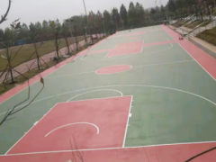 混合型跑道厂家直销环保混合型喷颗粒自结纹塑胶跑道学校塑胶场地图3
