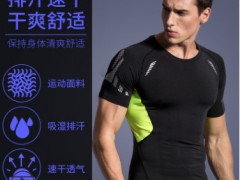 新款欧美套头健身服3件套 跑步运动上衣长袖透气紧身瑜伽服男图2