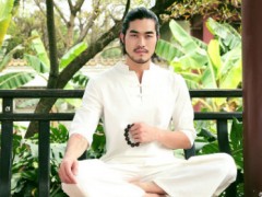 782棉麻禅修瑜伽服男士太极居士打坐服茶道复古风改良汉服套装图2