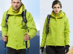 高档纯色三合一户外冲锋衣定制加绒加厚可拆卸秋冬季旅游登山服潮图3