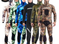 专业猎鱼服3.5mm自由潜户外迷彩伪装带帽保暖分体钓鱼打渔潜水服图2