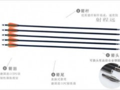 厂家批发弓箭玻纤箭户外练习箭8MM可换头反曲弓传统弓练习箭图2
