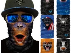 3D动物半脸魔术头巾 大猩猩鲨鱼老虎猫咪小狗围脖套头套面罩图2