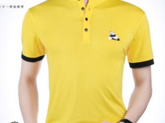 舒适麻棉立领男式T恤衫 时尚绣标休闲保罗短袖POLO衫 现货代发图3