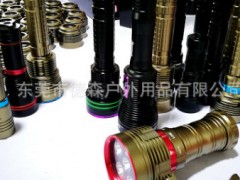 专业生产户外7灯，26650电池充电强光潜水手电筒批发图2