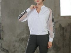 韩版新款网纱时尚户外运动服透气宽松速干瑜伽服健身服女两件套装图2