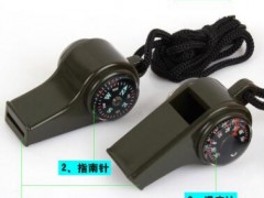 三合一指南针救生哨/温度计 户外多功能求生口哨子便携带挂绳图2