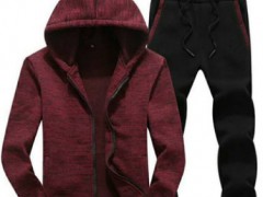 秋冬新款男士运动两件套加绒潮流套头连帽休闲卫衣套装男式运动服图2
