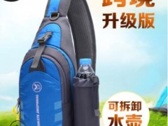 韩版户外胸包女多功能水壶单肩包 旅游运动斜挎包男尼龙胸包腰包图2