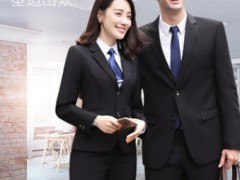 高档 男女同款 商务男装销售白领正装西服套装男士灰色西装工作服图3