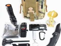 新款野外急救工具包 多功能自救装备 求生套装 sos丛林探险腰包图2