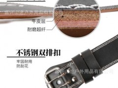 现货TMT健身深蹲护腰带 健身运动男女专业器械训练举重硬拉牛皮图2