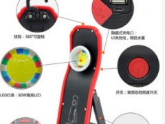 新款带磁铁吊灯创意款检修COB投光灯手提LED工作灯旋转调焦帐篷灯图2