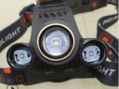 三头蝎子头灯 USB双芯T6紫光双Q5白光 照漂夜钓紫光头灯抓蝎子灯图2