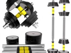 纯钢哑铃盒装15/20/30kg 电镀哑铃可拆卸家用健身器材图2