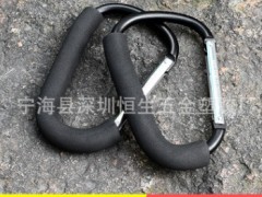 【厂家直销】160mm大号D型挂钩 带吸汗海绵登山扣 铝合金钥匙扣图3