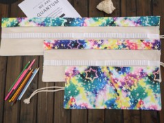 美术绘画笔帘星空笔袋36/48/72孔学生帆布彩铅文具盒素描笔盒批发图3